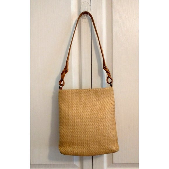 SOLD_ SOLD_SOLD!!! Fossil Natural fiber Woven Bucket Shoulder Bag - Picture 2 of 12